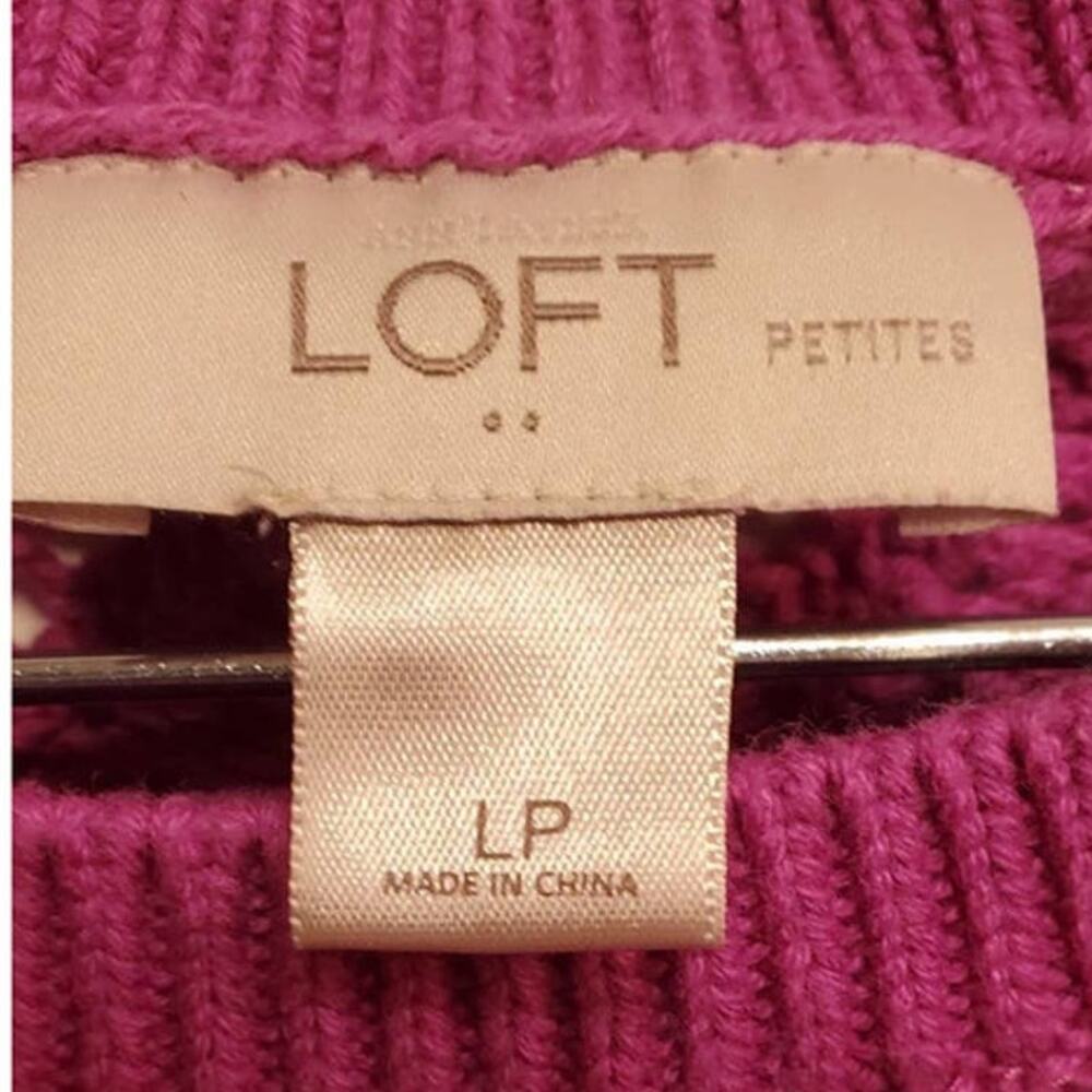 Loft Women's Petite Purple Pullover Knit Sweater Springtime Petite Size LP - Picture 2 of 3